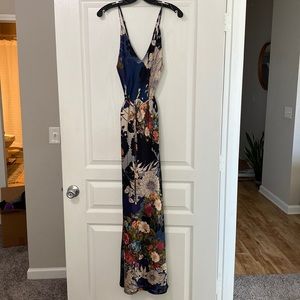 Floral patterned silk maxi dress